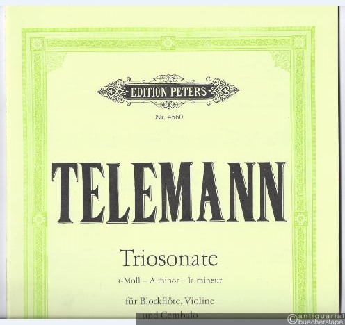  - Triosonate a-Moll (aus den Essercizii Musici) für Blockflöte, Violine und Basso continuo (= Edition Peters, Nr. 4560).