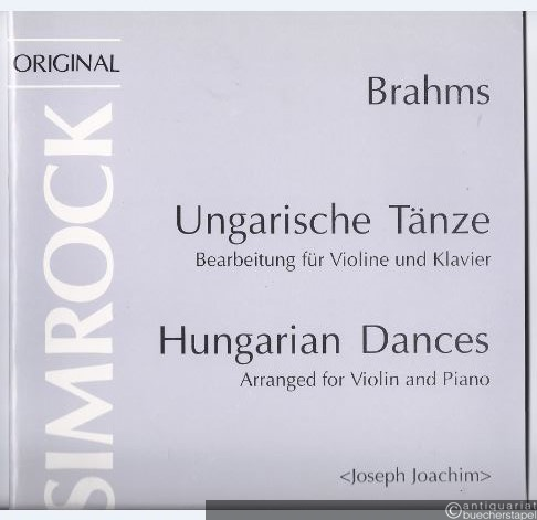  - Ungarische Tänze. Bearbeitung für Violine und Klavier, Heft 2 (Nr. 6-10) (= Elite Edition 600). Partitur und Stimme.