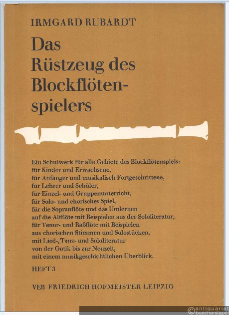  - Das Rüstzeug des Blockflötenspielers, Heft 3.