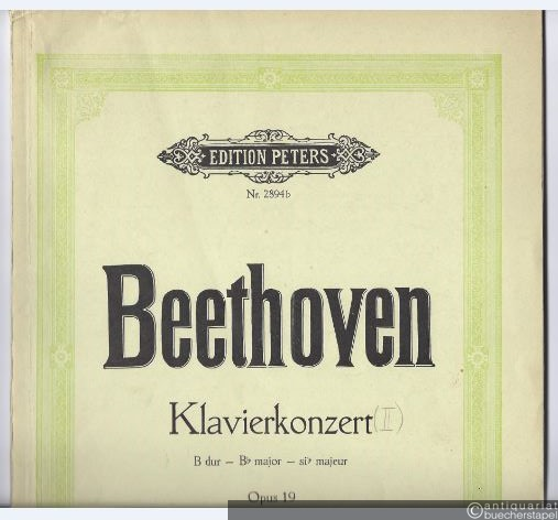  - Konzert für Klavier und Orchester B-Dur Op. 19 (= Edition Peters, Nr. 2894b).