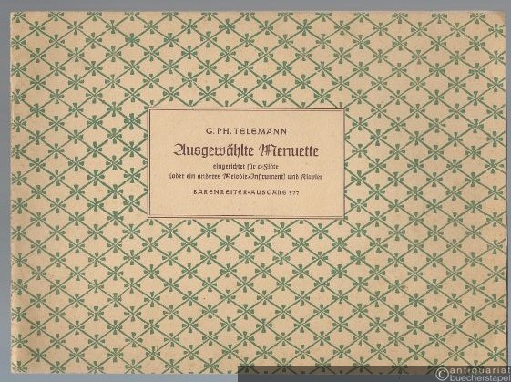  - Ausgewählte Menuette eingerichtet für c-Flöte (oder ein anderes Melodie-Instrument) und Klavier (= Bärenreiter-Ausgabe 977).