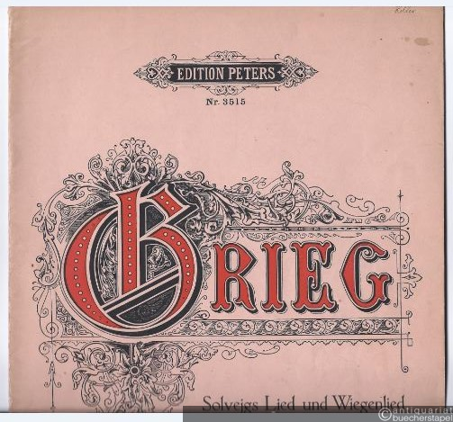  - Solvejgs Lied und Wiegenlied aus Peer Gynt (= Edition Peters, Nr. 3515). Klavier zu zwei Händen.