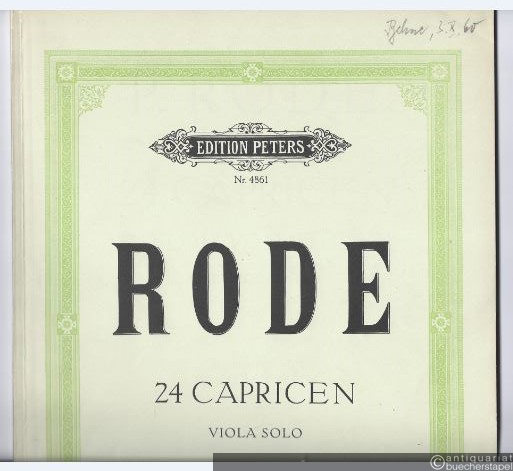  - 24 Capricen in Form von Etüden für Viola solo (= Edition Peters, Nr. 4861).