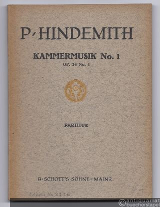  - Kammermusik No. 1 für kleines Orchester op. 24 No. 1 (= Edition Schott, Nr. 3436). Partitur.