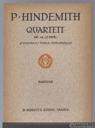  - Quartett op. 16 (C-Dur) für 2 Violinen, Viola und Violoncello (= Edition Schott, Nr. 3434). Partitur.