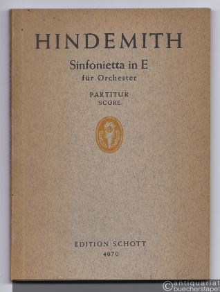  - Sinfonietta in E für Orchester (1949) (= Edition Schott, Nr. 4070). Partitur / Score.