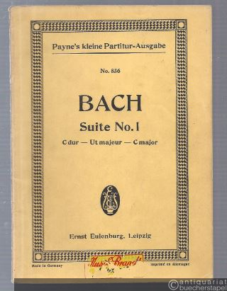  - Suite No. 1 C-Dur für 2 Oboen, Fagott, 2 Violinen, Viola und Continuo (= Eulenburgs kleine Partitur-Ausgabe, No. 856).