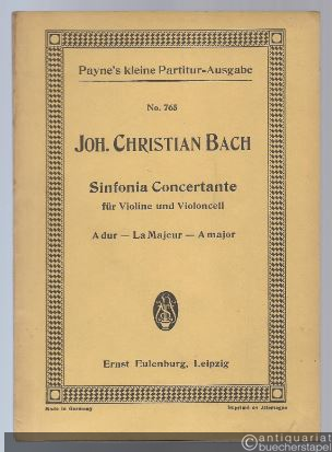  - Sinfonia concertante A-Dur für Violine und Violoncello mit Orchester (= Eulenburgs kleine Partitur-Ausgabe, No. 765).