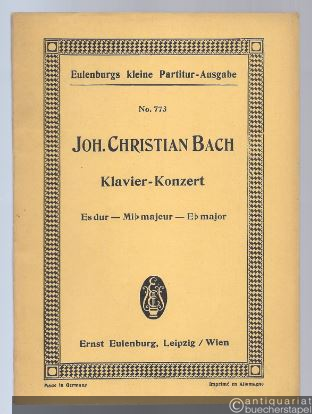  - Konzert Es-Dur für Cembalo und Streichorchester (= Eulenburgs kleine Partitur-Ausgabe, No. 773).