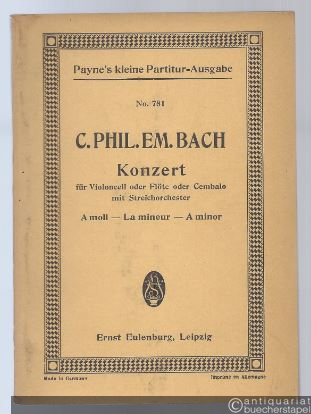  - Konzert a-Moll für Violoncell oder Flöte oder Cembalo mit Streichorchester (= Payne's kleine Partitur-Ausgabe, No. 781).