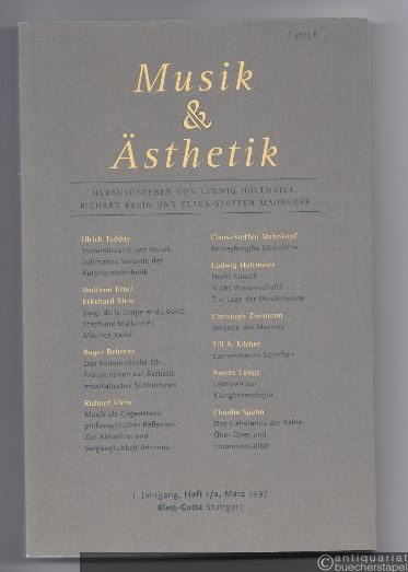  - Musik & Ästhetik. 1. Jahrgang, Heft 1/2, März 1997.