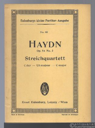  - Streichquartett Op. 54 No. 2 C-Dur (= Eulenburgs kleine Partitur-Ausgabe, No. 66).