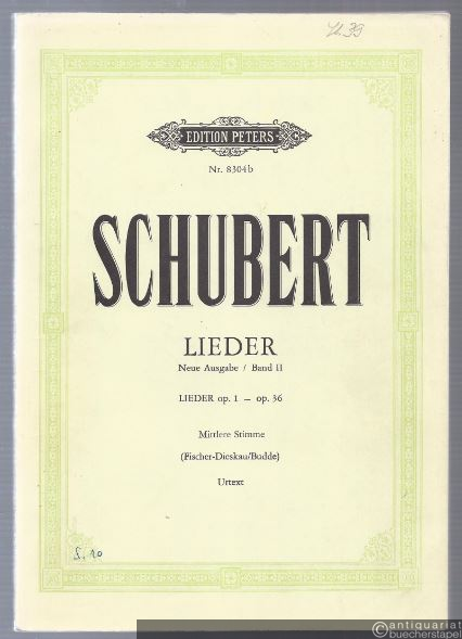  - Lieder. Neue Ausgabe, Band II. Lieder op. 1 - op. 36 (= Edition Peters, Nr. 8304b). Gesang und Klavier (mittlere Stimme).