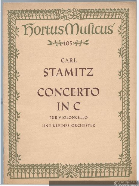  - Concerto in C für Violoncello und kleines Orchester (= Hortus Musicus 105).