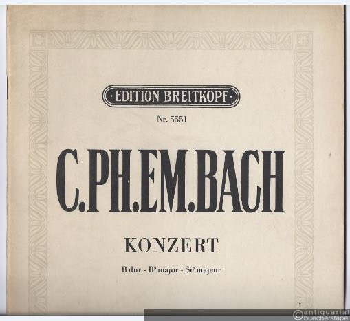  - Konzert B-Dur für Violoncell und Orchester. Wotquenne-Katalog Nr. 171 (= Edition Breitkopf, Nr. 5551). Ausgabe für Violoncell und Klavier.