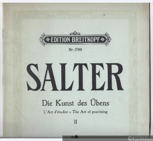  - Die Kunst des Übens. Praktische Studien für das Violoncello, Teil 2: Für die linke Hand mit besonderer Berücksichtigung des Spieles mit Daumeneinsatz (= Edition Breitkopf, Nr. 1799).