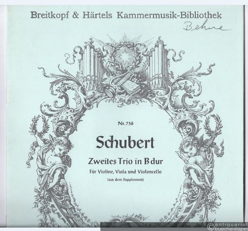  - Zweites Trio in B-Dur. Für Violine, Viola und Violoncello (aus dem Supplement) (= Breitkopf & Härtels Kammermusik-Bibliothek, Nr. 756).