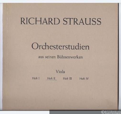  - Orchesterstudien aus Richard Strauß´ Bühnenwerken. Viola [Bratsche]. Heft II: Salome.