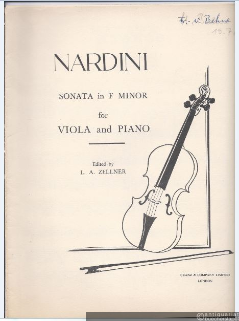  - Sonata in F Minor for Viola and Piano (= Edition Cranz).