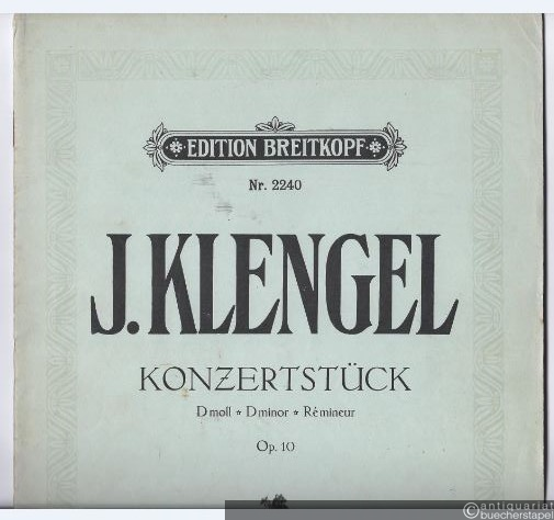  - Konzertstück in D moll für Violoncell mit Pianofortebegleitung op. 10 (= Edition Breitkopf, Nr. 2240).