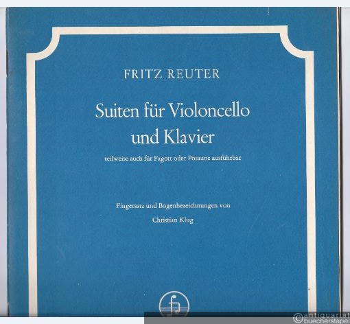  - Suiten für Violoncello und Klavier, teilweise auch für Fagott oder Posaune ausführbar (= Hofmeister, Nr. 7324).