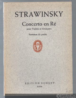  - Concerto en Re pour Violon et Orchestre (= Edition Schott, Nr. 3504). Partition de poche.
