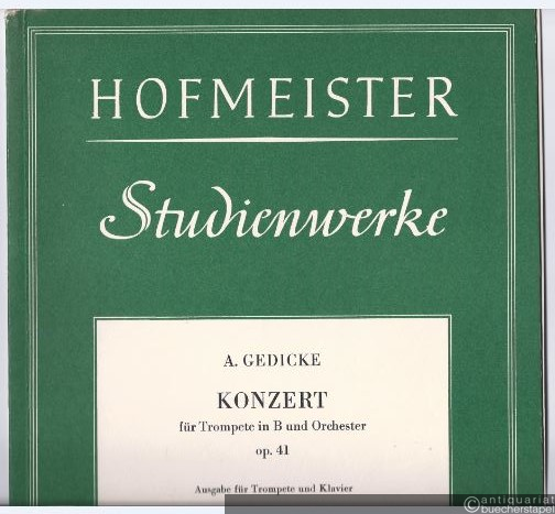  - Konzert für Trompete in B und Orchester op. 41 (= Hofmeister, Nr. 7304). Ausgabe für Trompete und Klavier.
