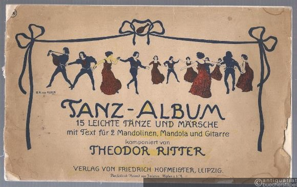  - Tanz-Album. 15 leichte Tänze und Märsche mit Text für 2 Mandolinen, Mandola und Gitarre.