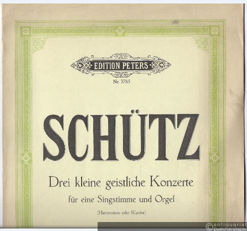  - Drei kleine geistliche Konzerte für eine Singstimme mit Begleitung der Orgel (Harmonium) oder des Klaviers (= Edition Peters, Nr. 3785).