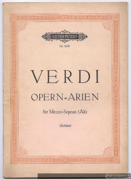  - Ausgewählte Opern-Arien für Mezzosopran (Alt) (= Edition Peters Nr. 4247).