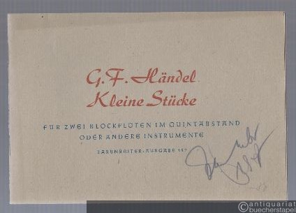  - Kleine Stücke für zwei Blockflöten im Quintabstand oder andere Instrumente (= Bärenreiter-Ausgabe 857).