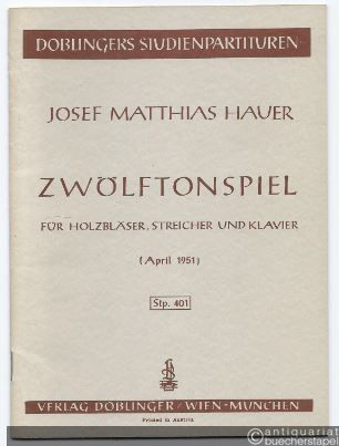  - Zwölftonspiel für Holzbläser, Streicher und Klavier (April 1951) (= Doblingers Studienpartituren 401).