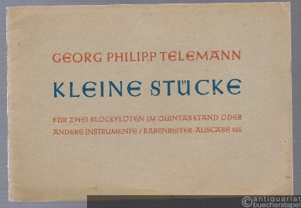  - Kleine Stücke für zwei Blockflöten im Quintabstand oder andere Instrumente (= Bärenreiter-Ausgabe 865).