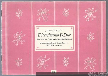  - Divertimento F-Dur (Pastorale - Tema con variazioni - Menuetto - Finale) für c''-Sopran-, f'-Alt- und c-Tenorflöte (Violine) (= Die bunten Blockflöten-Hefte 3017).