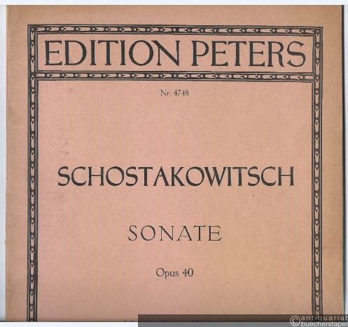 - Sonate für Violoncello und Klavier Op. 40 (= Edition Peters, Nr. 4748).