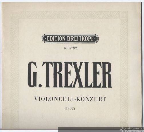  - Konzert (1952) für Violoncell und Orchester (= Edition Breitkopf, Nr. 5792). Violoncello und Klavier.