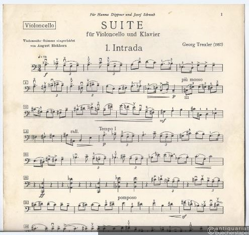  - Suite (1957) für Violoncello und Klavier (= Collection Litolff, Nr. 5229). NUR DIE VLC-STIMME.