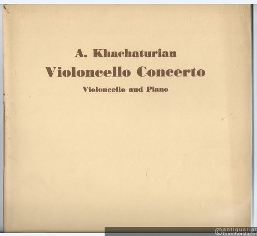  - Violoncello Concerto. Violoncello and Piano.