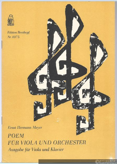  - Poem für Viola und Orchester (1962) (= Edition Breitkopf, Nr. 4075). Ausgabe für Viola und Klavier.