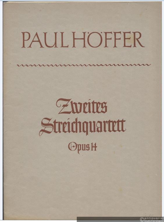  - Zweites Streichquartett Opus 14. Stimmen.