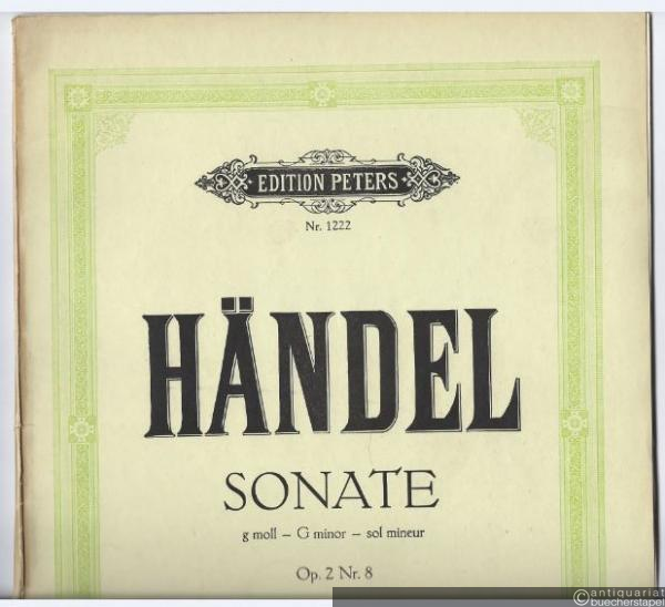 - Sonate g moll / G minor / sol mineur für 2 Violinen und Pianoforte Op. 2 Nr. 8 (= Edition Peters, Nr. 1222). Ausgabe für 2 Violoncelli und Klavier.