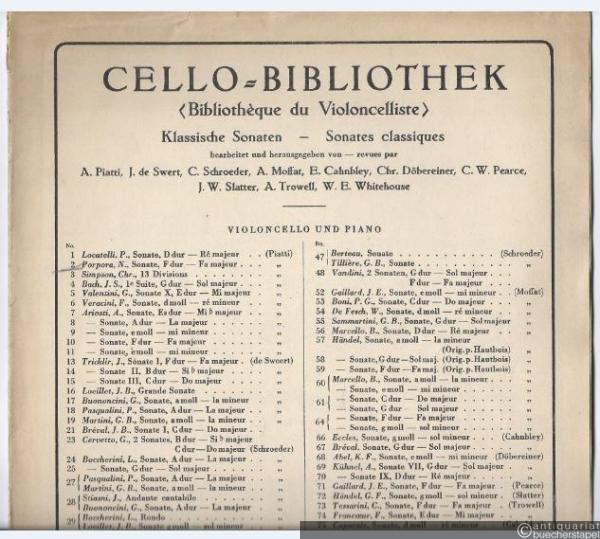  - Sonata F-Dur für Violoncello und Piano (= Cello-Bibliothek 2).