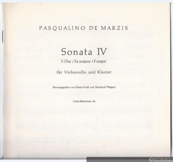  - Sonata IV F-Dur / Fa majeur / F major für Violoncello und Klavier (= Cello-Bibliothek 86).