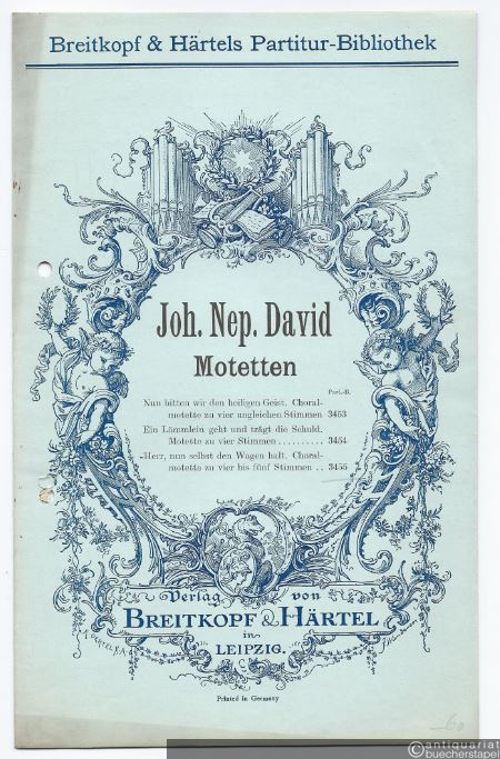  - Herr, nun selbst den Wagen halt (1935). Choralmotette zu vier bis fünf Stimmen (= Breitkopf & Härtels Partitur-Bibliothek, Nr. 3455).