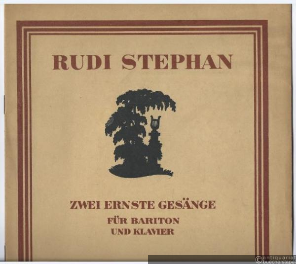  - Zwei ernste Gesänge für Bariton und Klavier.