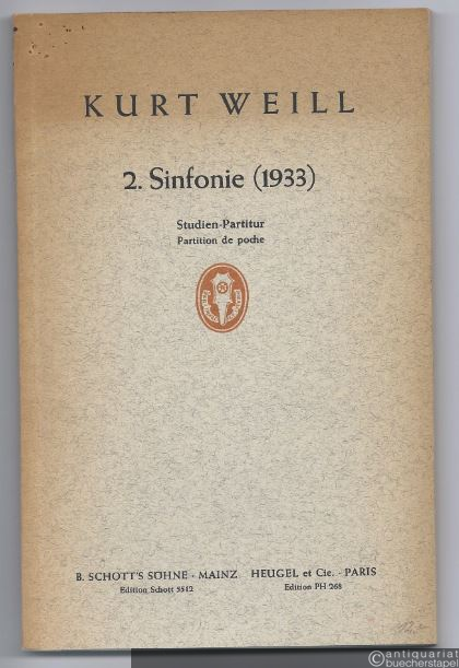  - 2. Sinfonie (1933) (= Edition Schott, Nr. 5512 / PH 268). Studien-Partitur.