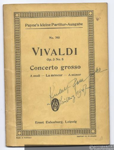  - Concerto grosso für zwei Violinen mit Streichorchester A moll / La mineur / A minor Op. 3, No. 8 (= Payne´s kleine Partitur-Ausgabe, No. 762).