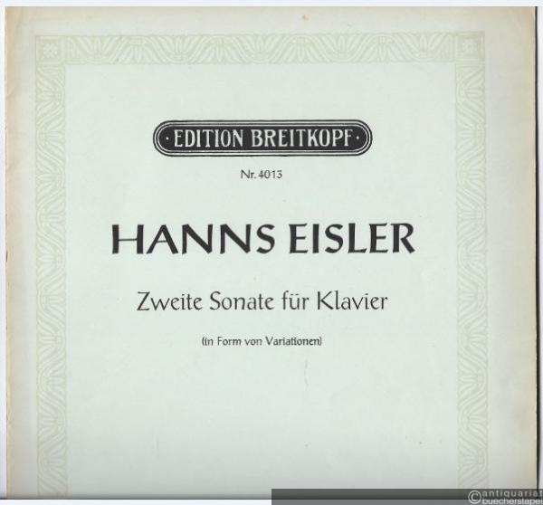  - Zweite Sonate für Klavier (in Form von Variationen) op. 6 (= Edition Breitkopf, Nr. 4013).