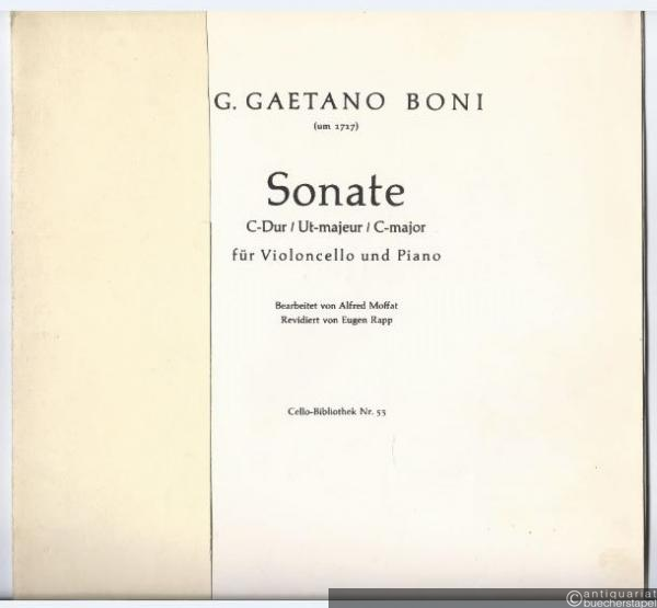 - Sonate C-Dur / Ut majeur / C major für Violoncello und Piano (= Cello-Bibliothek 53).