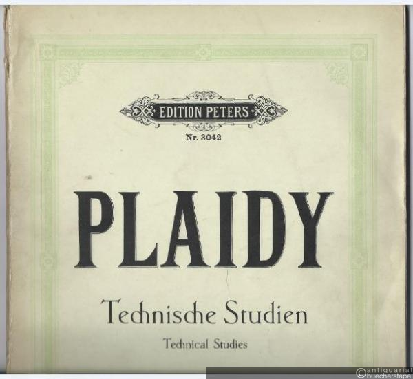  - Technische Studien (Technical Studies) für das Pianofortespiel von Louis Plaidy. Neue Ausgabe von Emil Sauer (= Edition Peters, Nr. 3042).